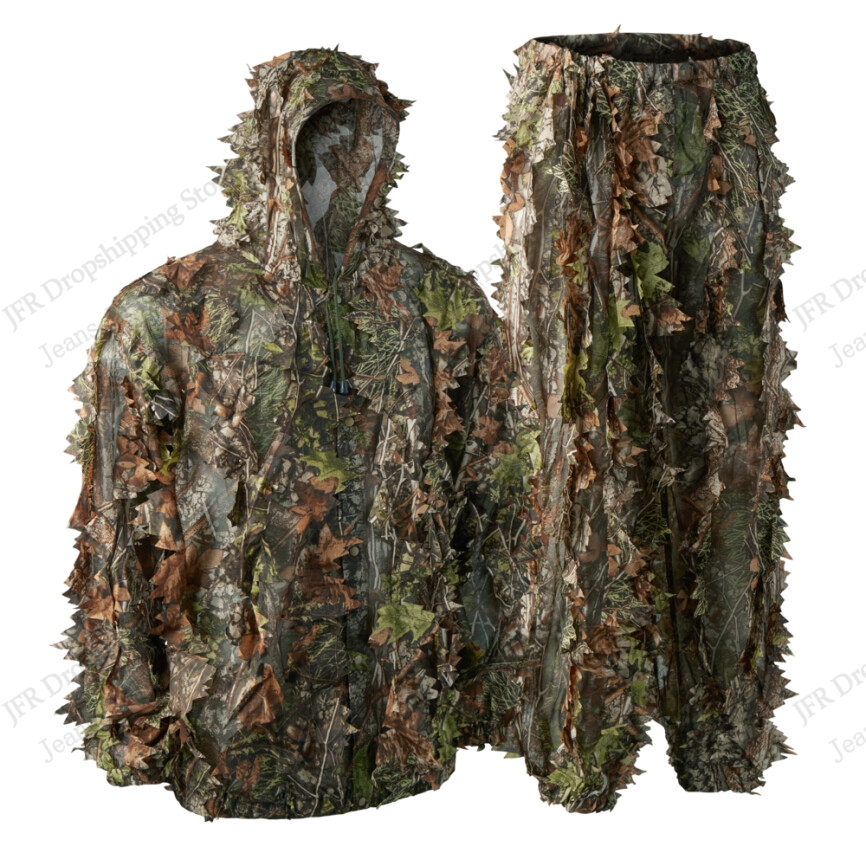 Outdoor Hunting Pants Women - Leafy Camouflage Hoodie Set Hunting Camo