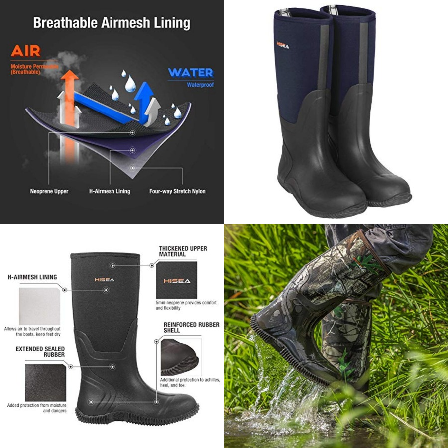 HISEA Men's Rain Boots, Waterp - Outdoor Hunting Boots For Men review and price