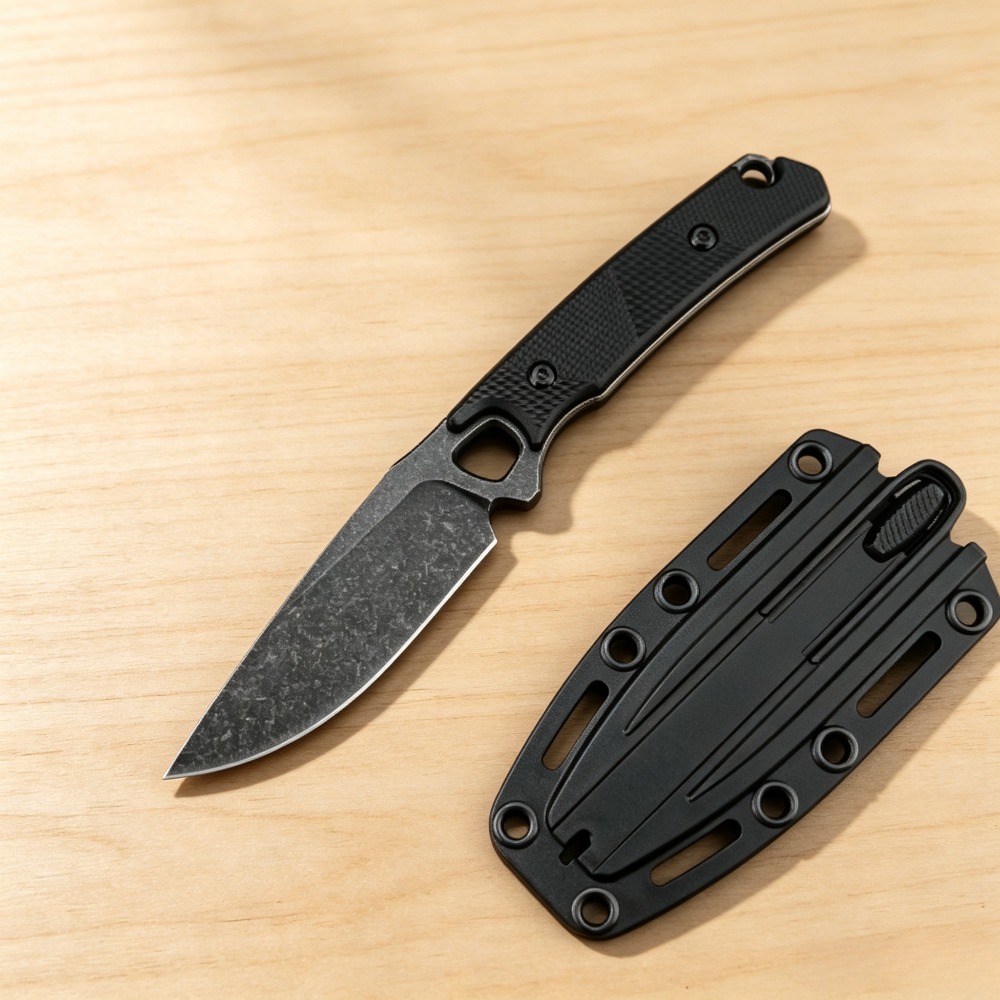 2048 EDC Straight Knife Black  - Knife Hunting Fixed Blade review and price