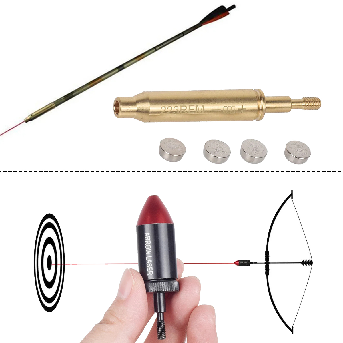 Tactical Archery .223 REM Red  - Laser Boresighter Kit review and price