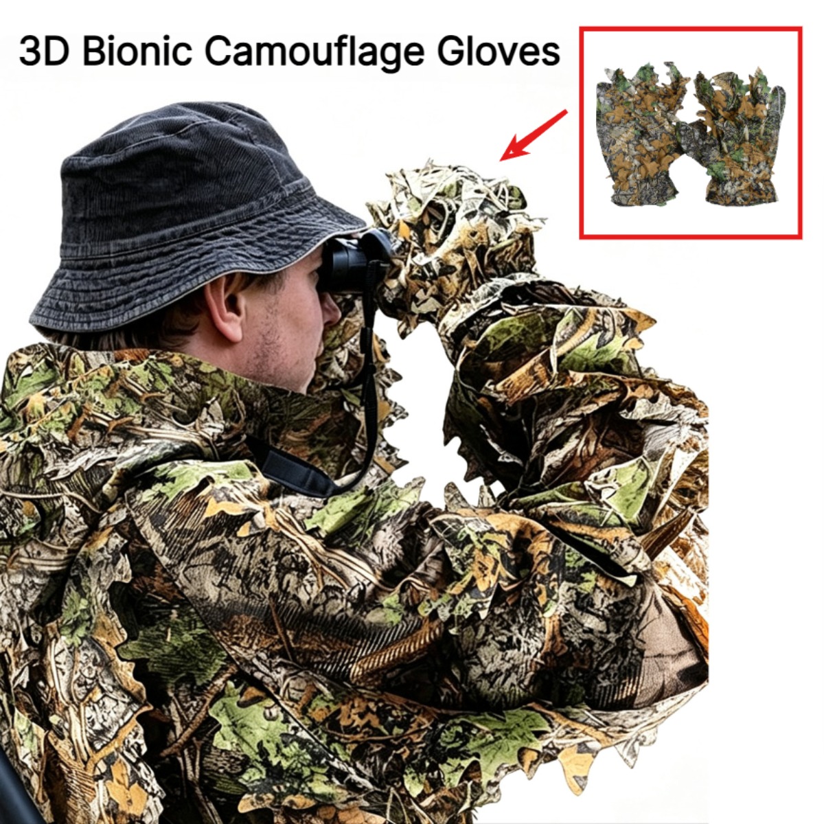 3D Camouflage Leaf Hunting Glo - Outdoor Hunting Gloves review and price